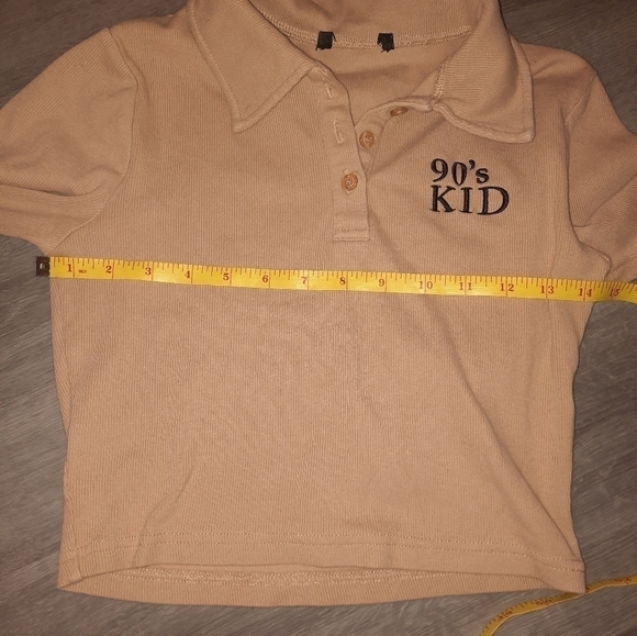 Forever 21 Embroidered 90s Kid Long Sleeve Cropped Polo - Picture 5 of 6